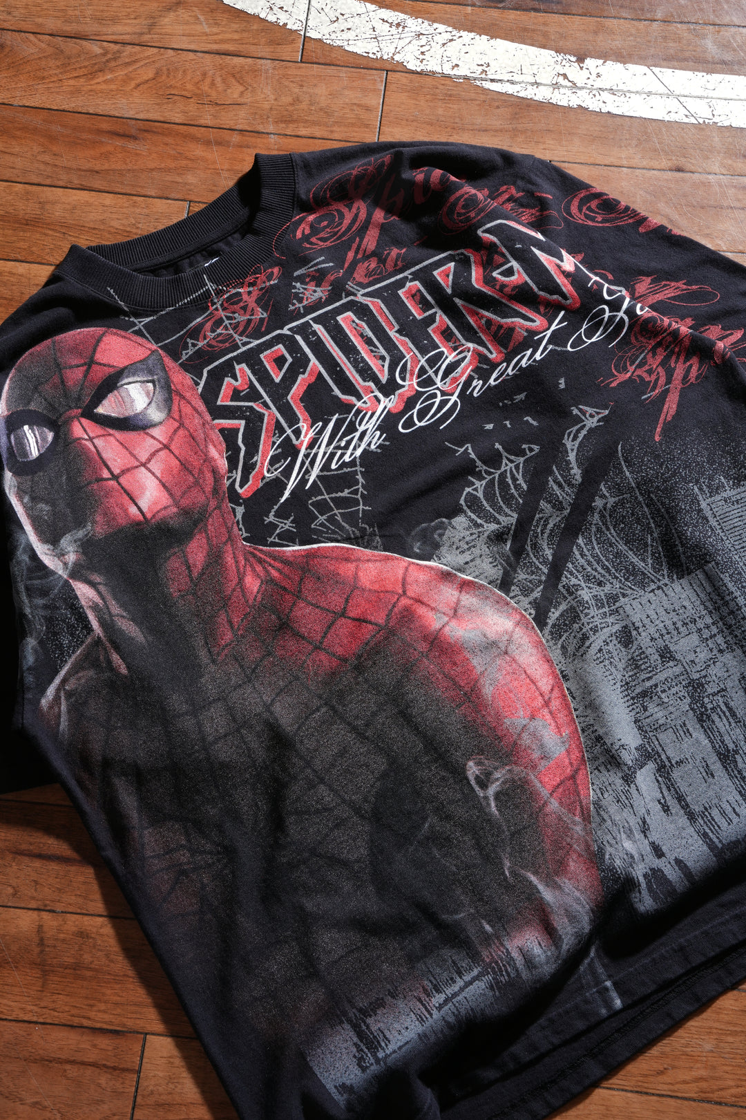 With Great Power American Classic Oversized Tee in Black