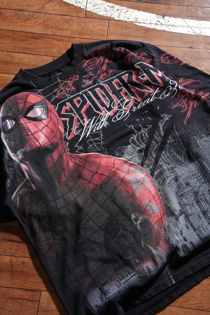 With Great Power American Classic Oversized Tee in Black