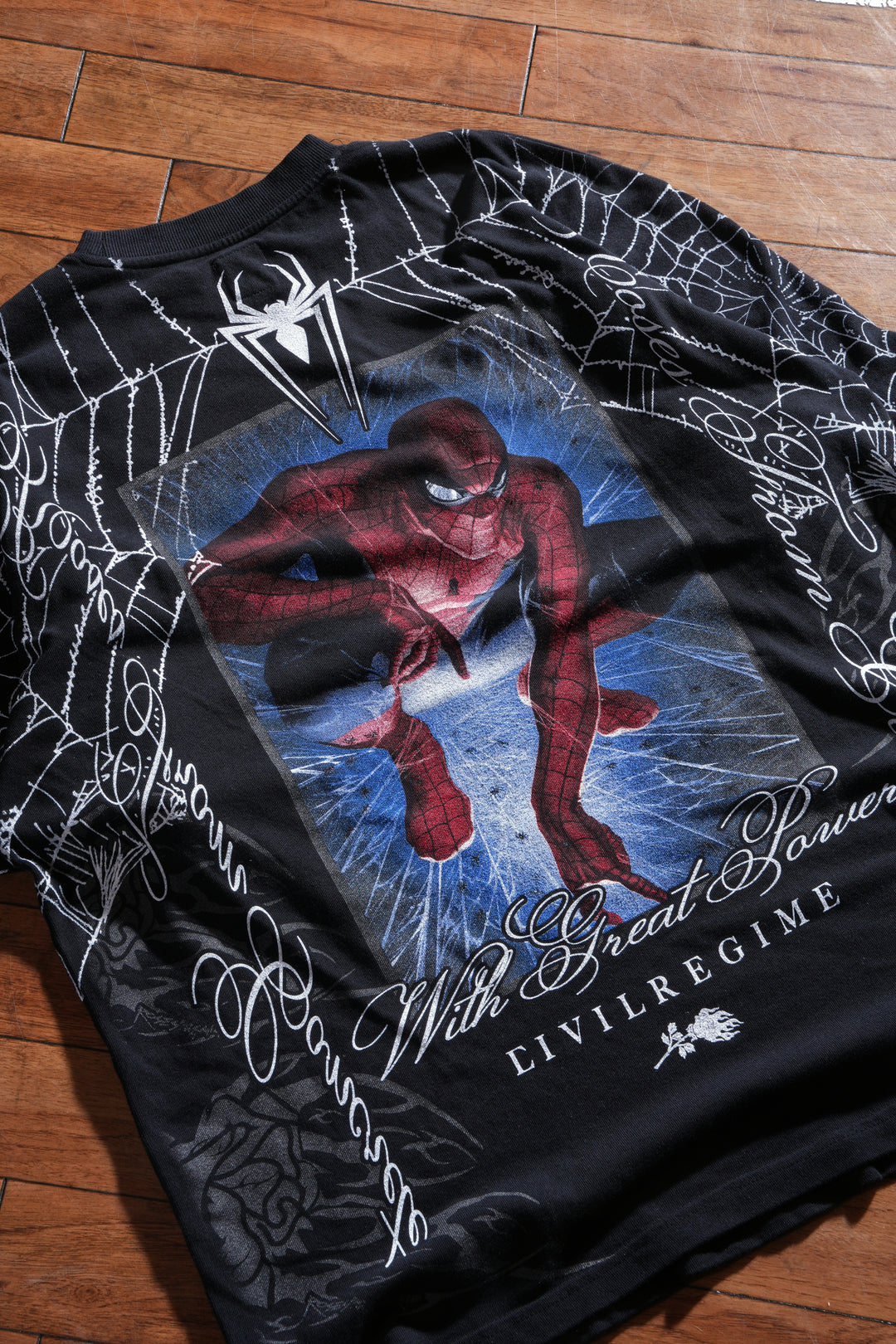 Spider Sense American Classic Oversized Tee in Black