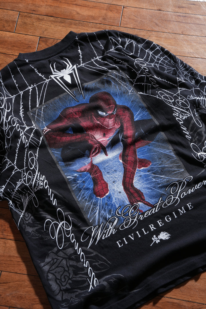 Spider Sense American Classic Oversized Tee in Black