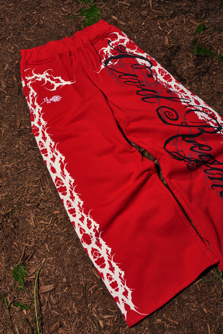 Letter To You Lowrise Wide Leg Pants in Equestrian Red