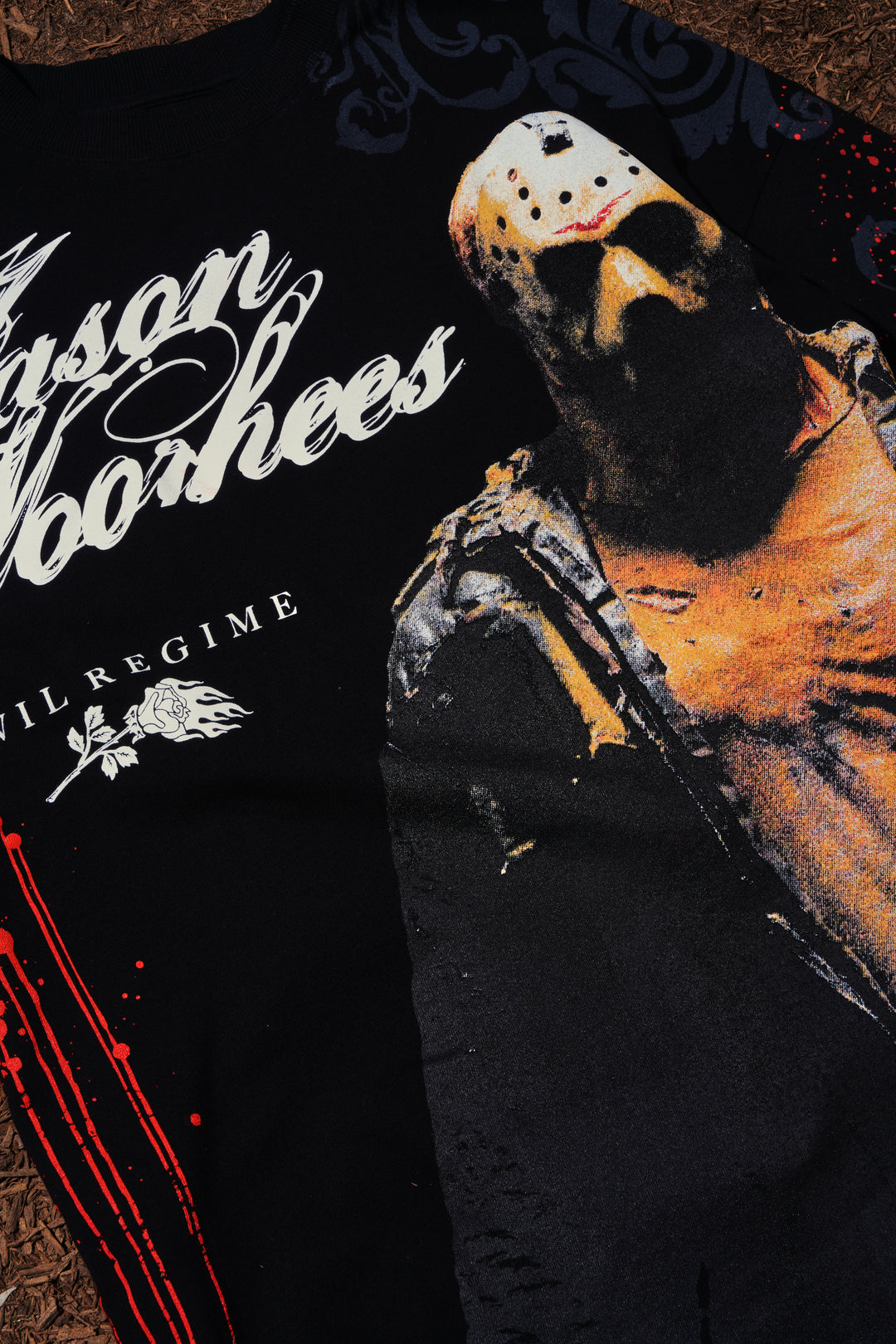 Crystal Lake Killer American Classic Oversized Tee in Black