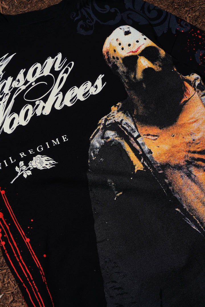 Crystal Lake Killer American Classic Oversized Tee in Black