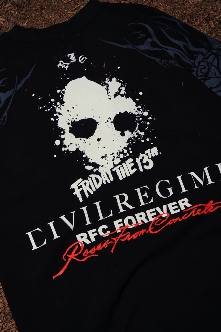 Crystal Lake Killer American Classic Oversized Tee in Black