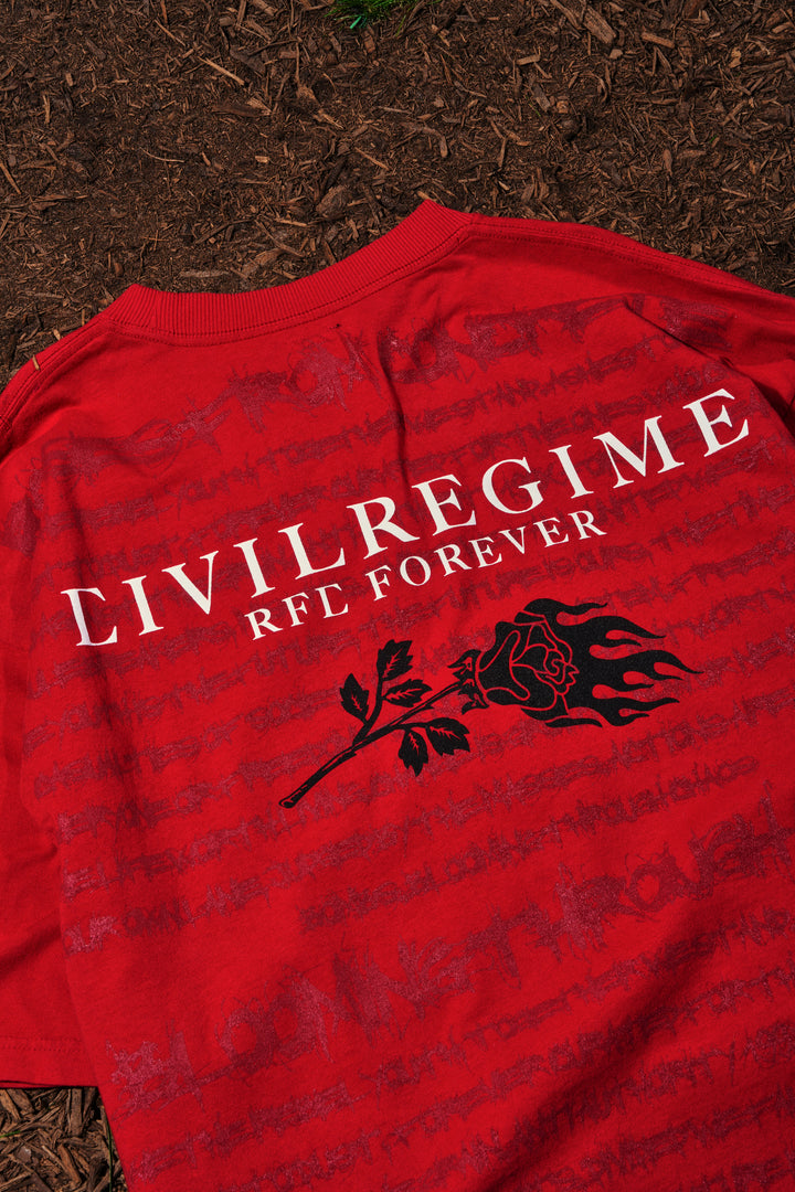 Dream Demon "Side By Side" 199X Oversized Tee in Equestrian Red