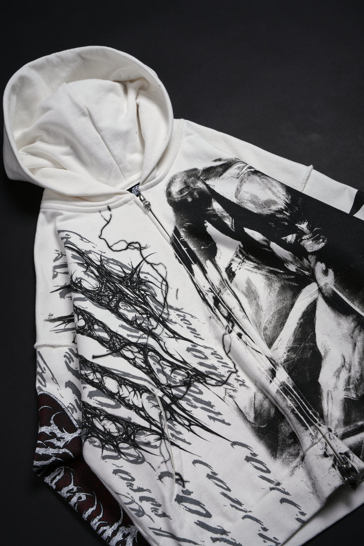 Primal Instinct Civil Zip Up Hoodie in Butter