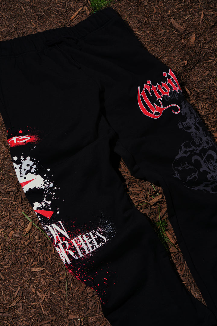 Eyes On The Scene Eternal Wide Leg Fleece Pants in Black