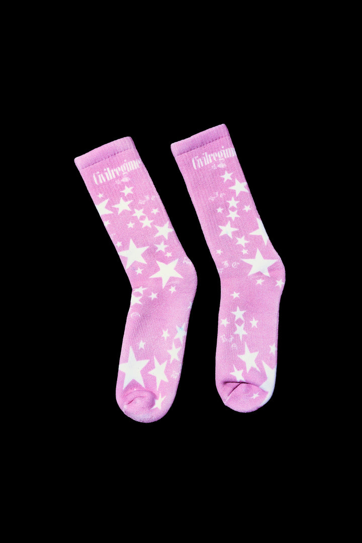 Rose Gazing Socks in Pink