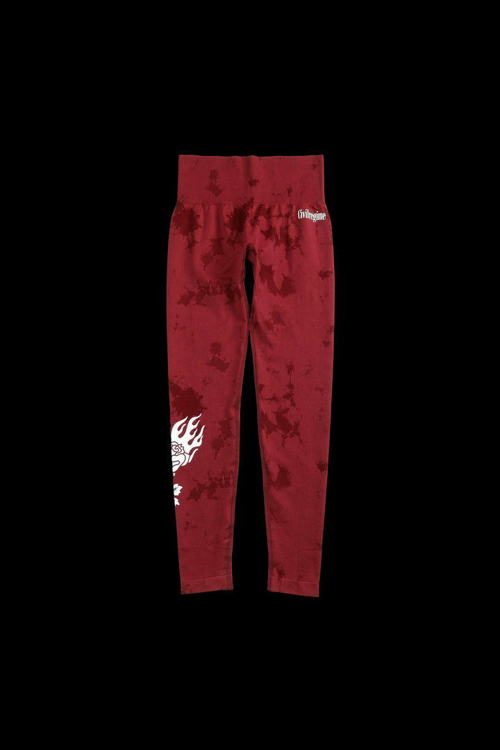 Kelly Seamless Leggings in Reaper Wash/Blush Red