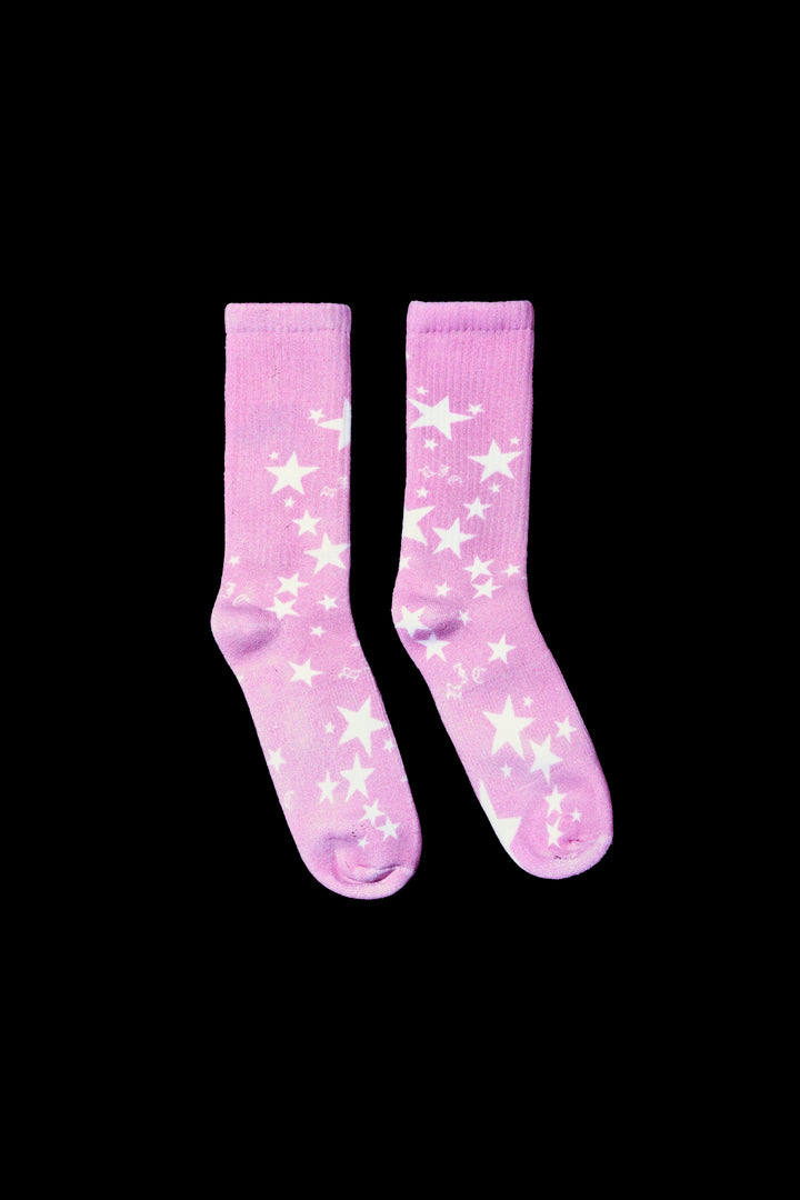 Rose Gazing Socks in Pink