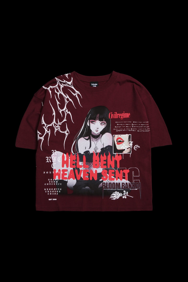 Bloom Bankai Temptress Dungeon Tee in Oxblood
