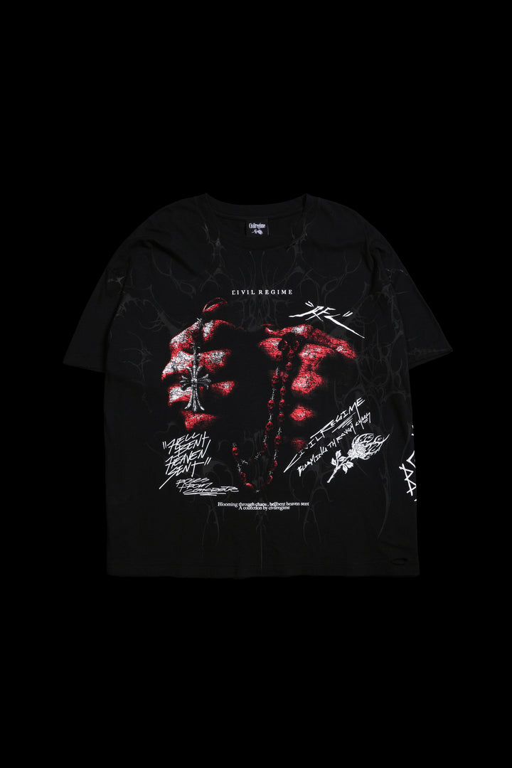 Hold faith Rosary Everyday Basic Tee in Black