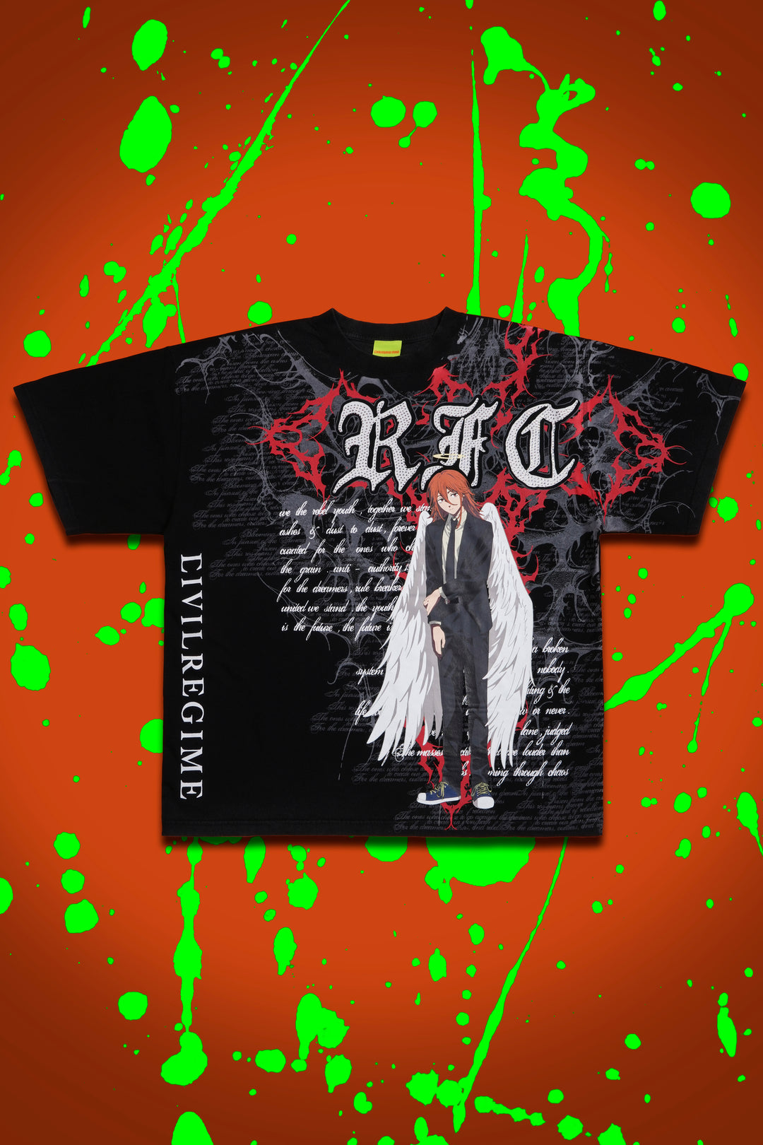 Angel Devil 199X Oversized Tee in Vintage Black