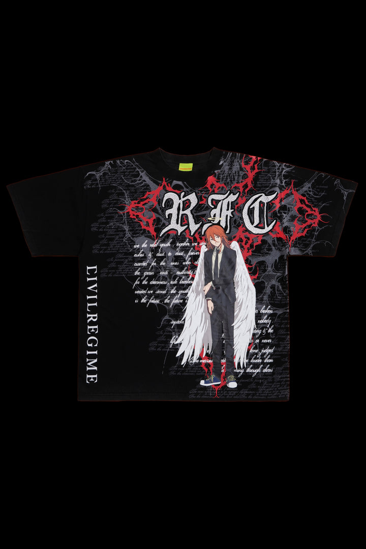 Angel Devil 199X Oversized Tee in Vintage Black