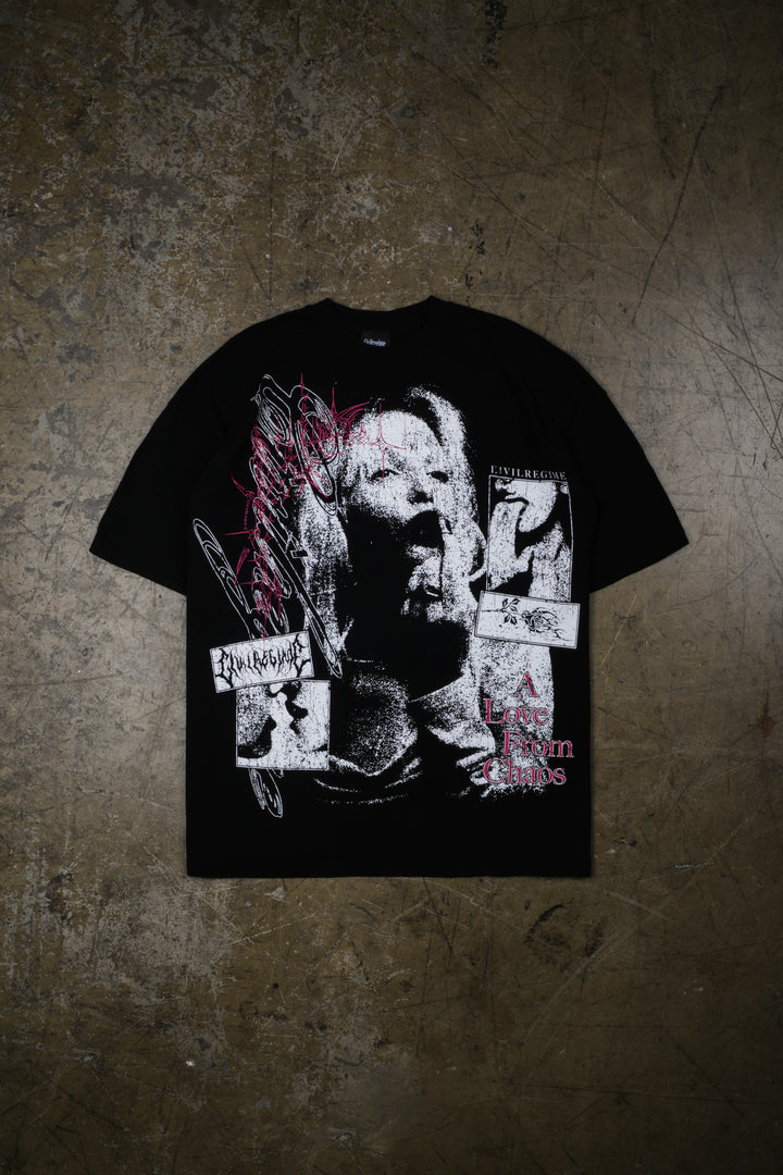 Love From Chaos American Classic Oversized Tee in Black