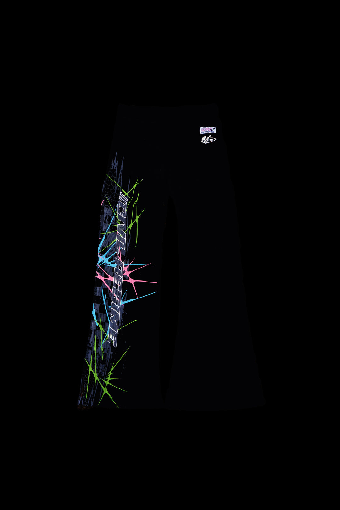 Night Patrol Waffle Thermal Flared Leggings in Black