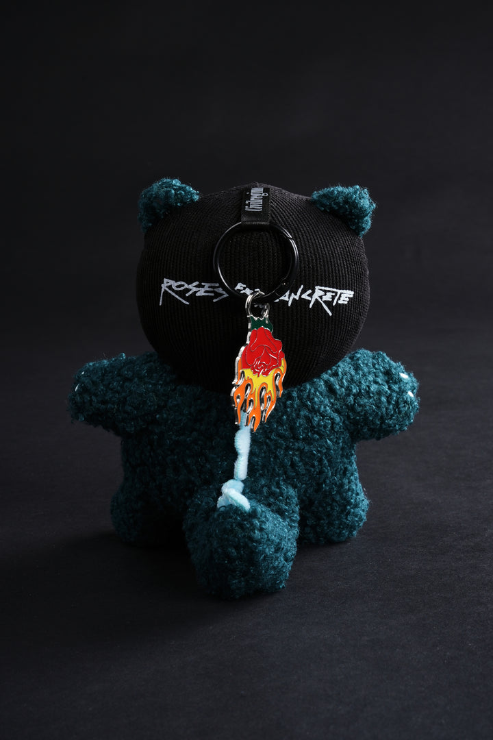 Rosezilla Plush Keychain in Teal/Ocean Blue