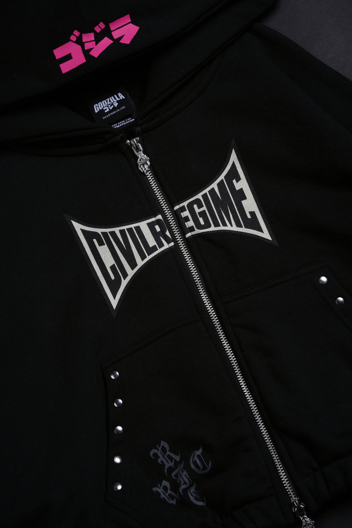 Ultimate Destruction Ultra Cropped Hoodie in Black