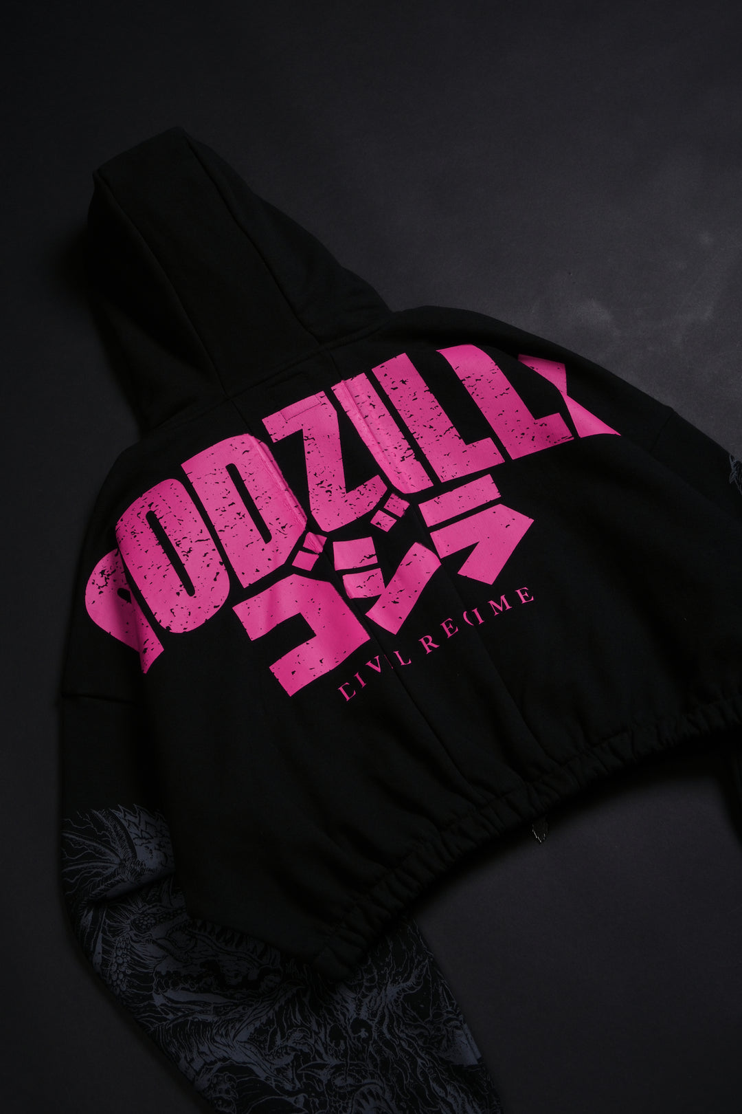 Ultimate Destruction Ultra Cropped Hoodie in Black