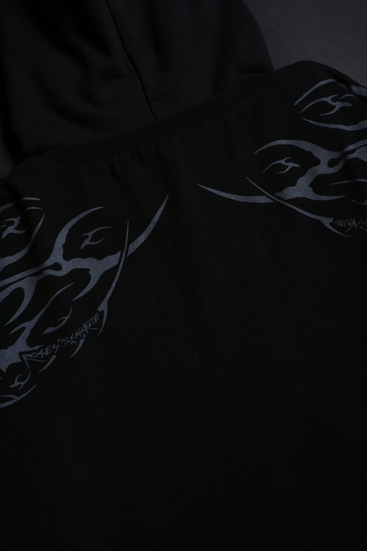 Monsters In Time Lex Double Layer Hoodie in Black/Black