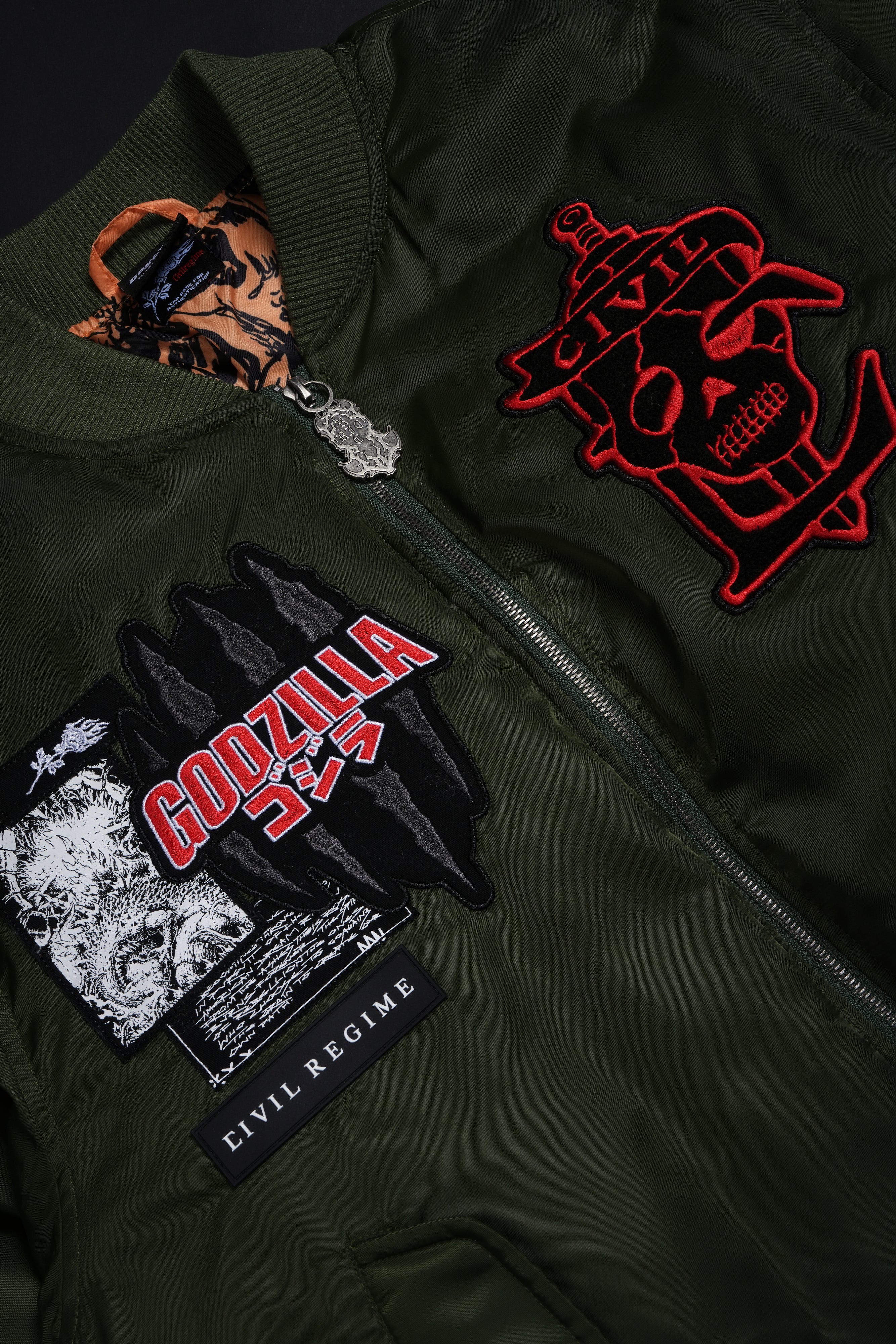 Zilla's Wrath Concrete Bomber Jacket in Cypress Green – Civil Regime