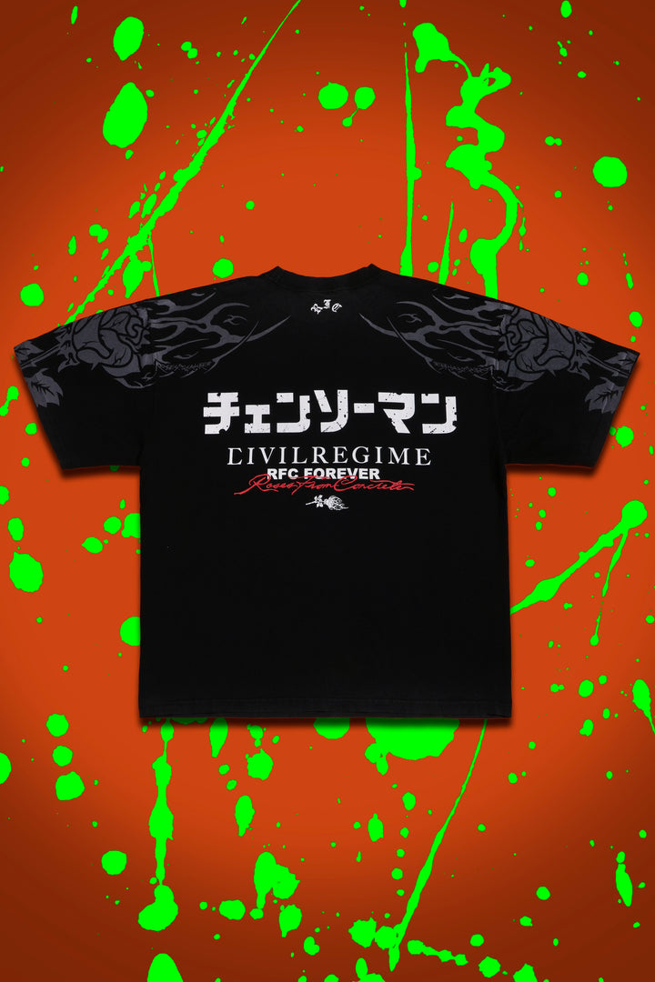 Angel Devil 199X Oversized Tee in Vintage Black