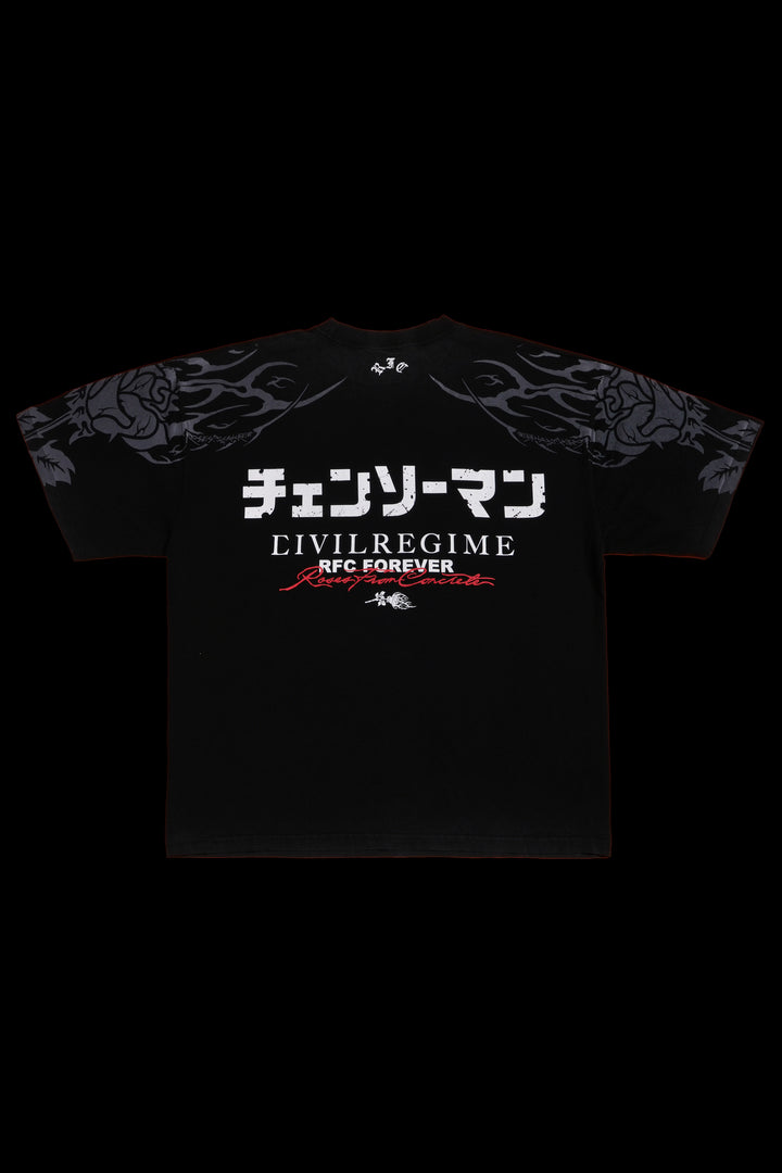 Angel Devil 199X Oversized Tee in Vintage Black