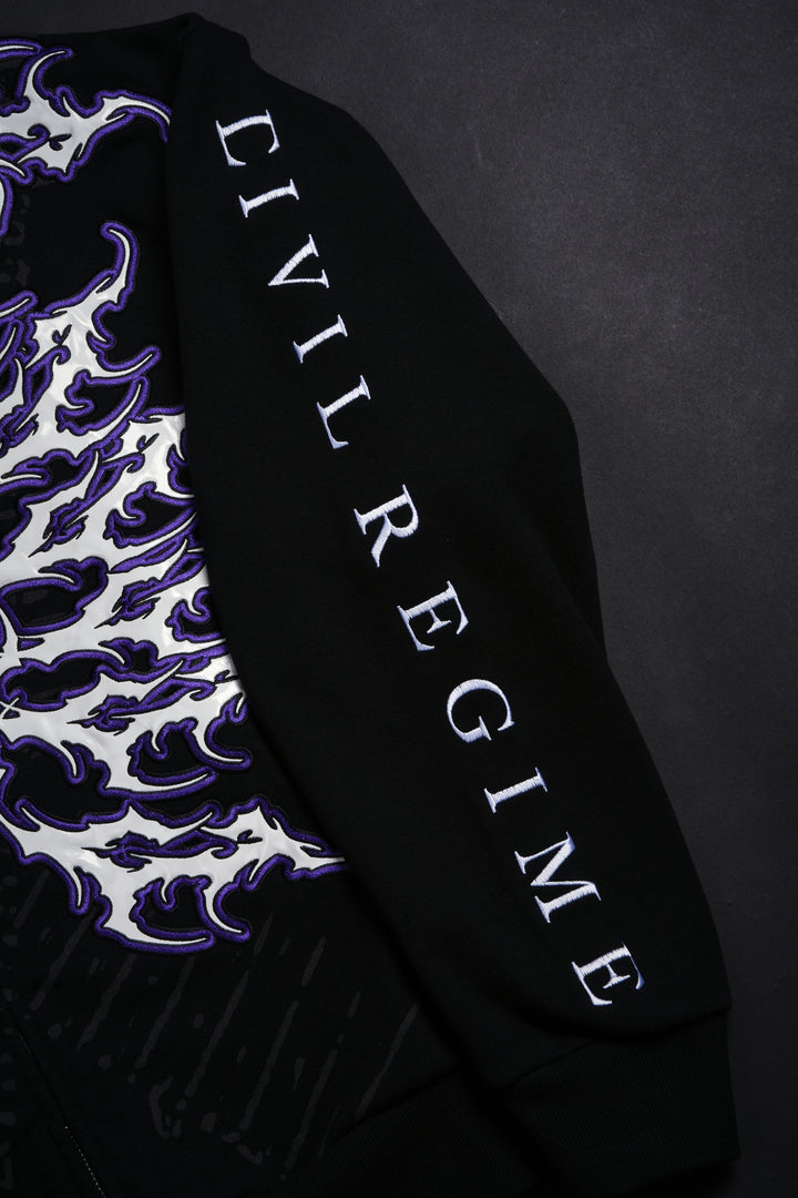 Dirty Dom Wanted Full Zip Up Hoodie in Black