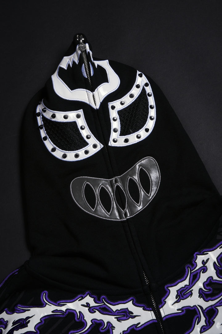 Dirty Dom Wanted Full Zip Up Hoodie in Black