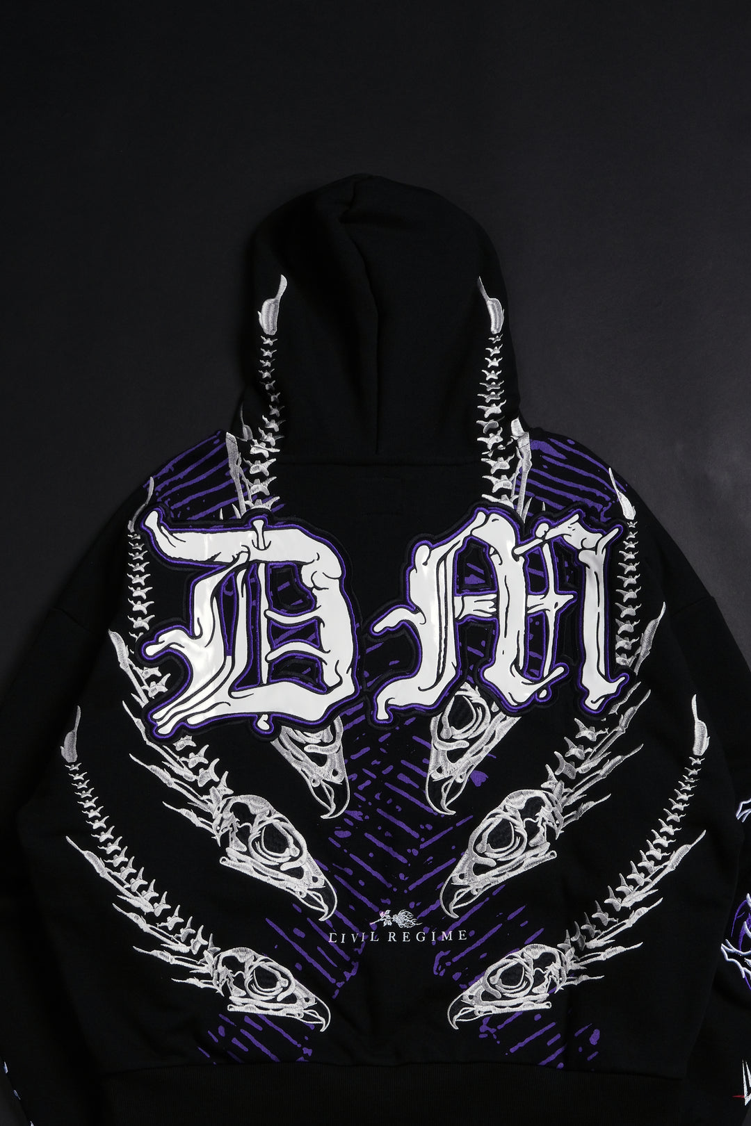 Dirty Dom Wanted Full Zip Up Hoodie in Black