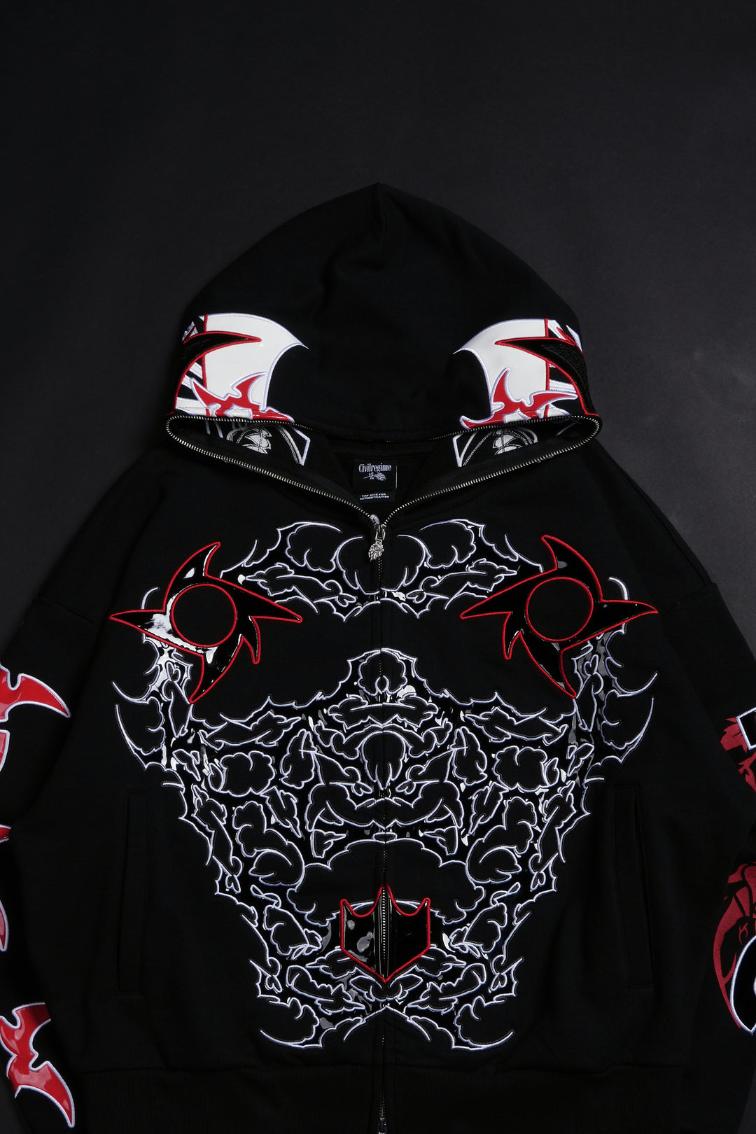 Penta Zero Miedo Full Zip Up Hoodie in Black