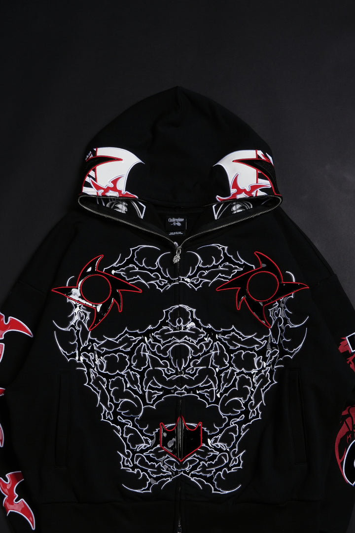 Penta Zero Miedo Full Zip Up Hoodie in Black