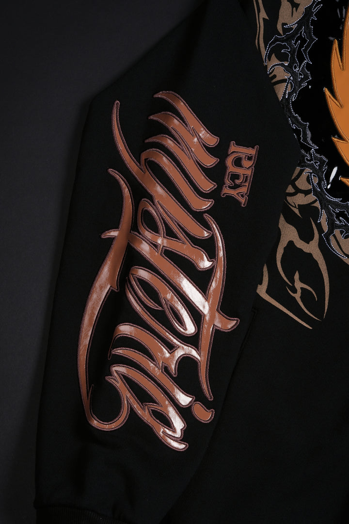 Oro Mysterio Full Zip Up Hoodie in Black