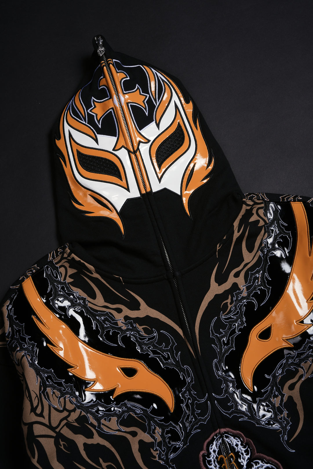 Oro Mysterio Full Zip Up Hoodie in Black