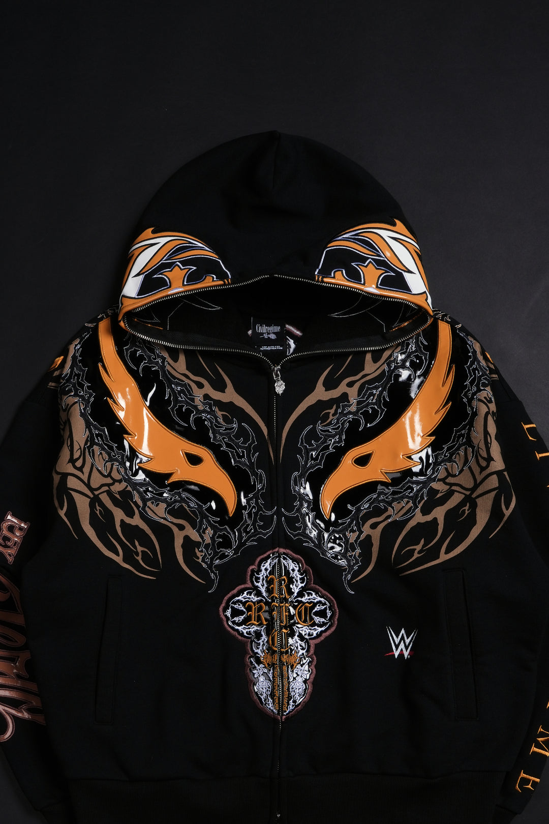 Oro Mysterio Full Zip Up Hoodie in Black