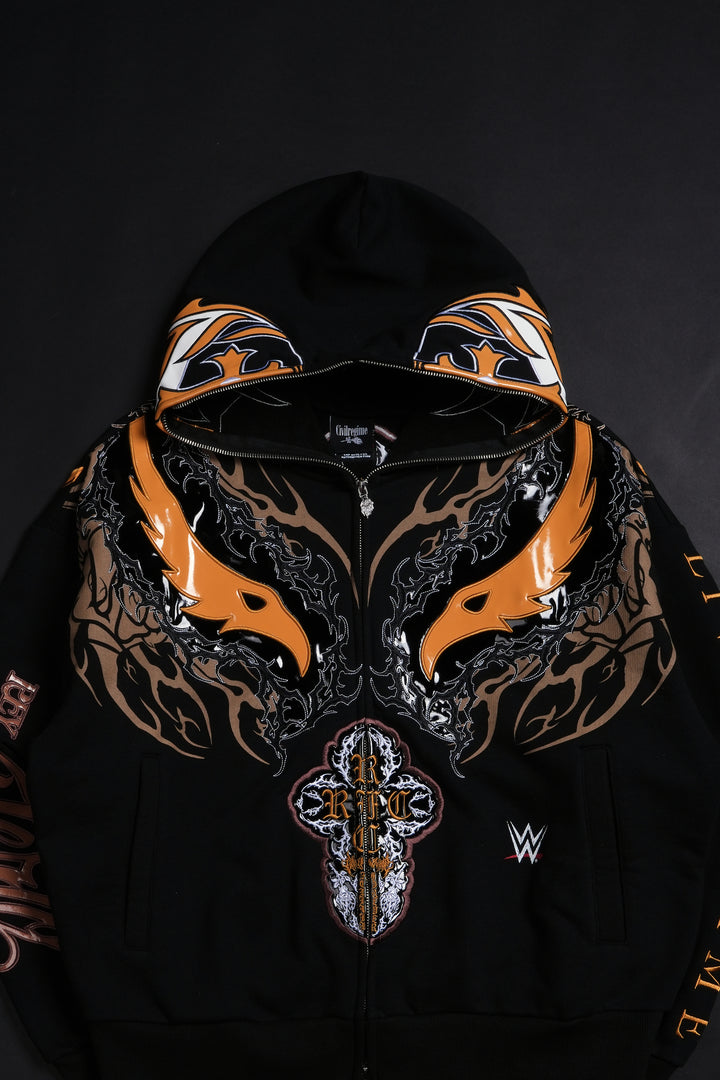 Oro Mysterio Full Zip Up Hoodie in Black