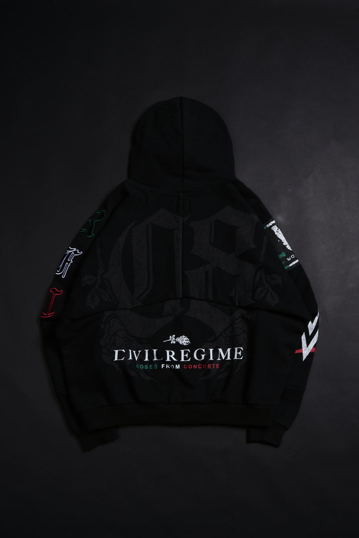 Black Rose RFC Destroy Hoodie in Black