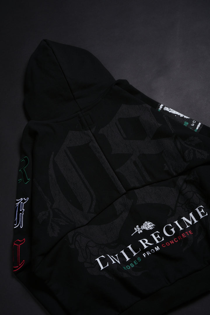 Black Rose RFC Destroy Hoodie in Black