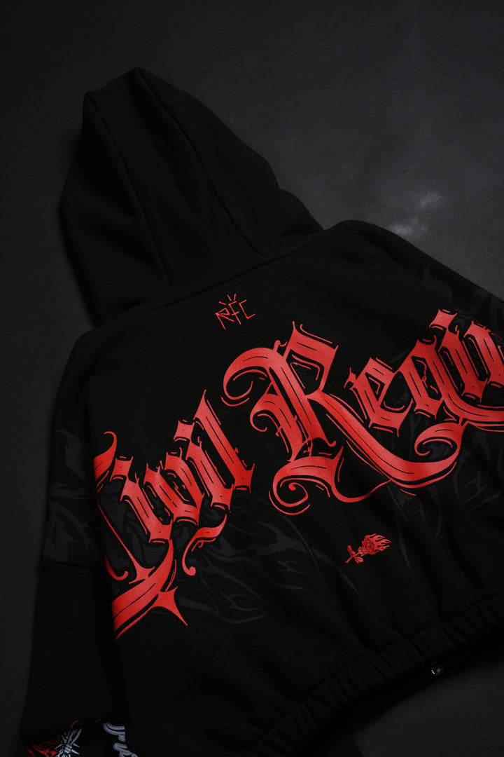 Rule Breaker Ultra Cropped Hoodie in Black