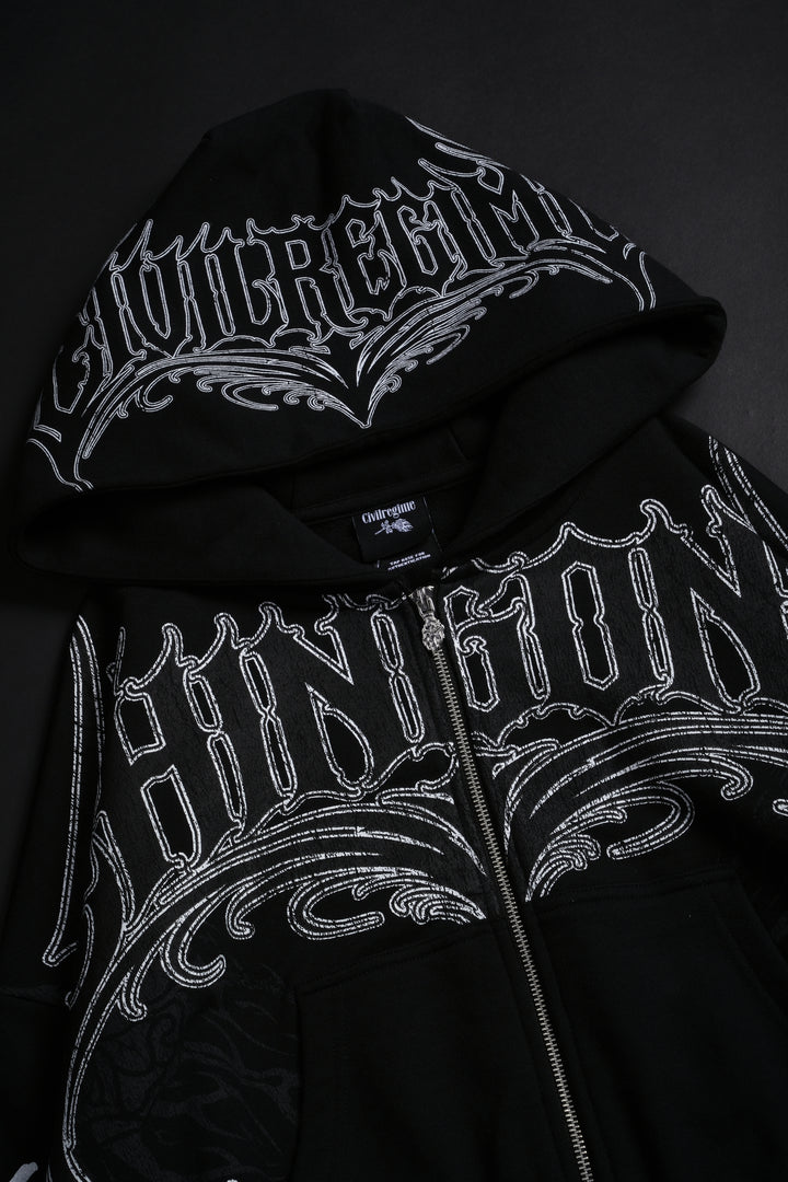 Rose Regime Ultra Cropped Hoodie in Black