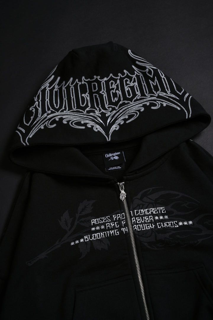 Bloom &amp; Conquer Ultra Cropped Hoodie in Black
