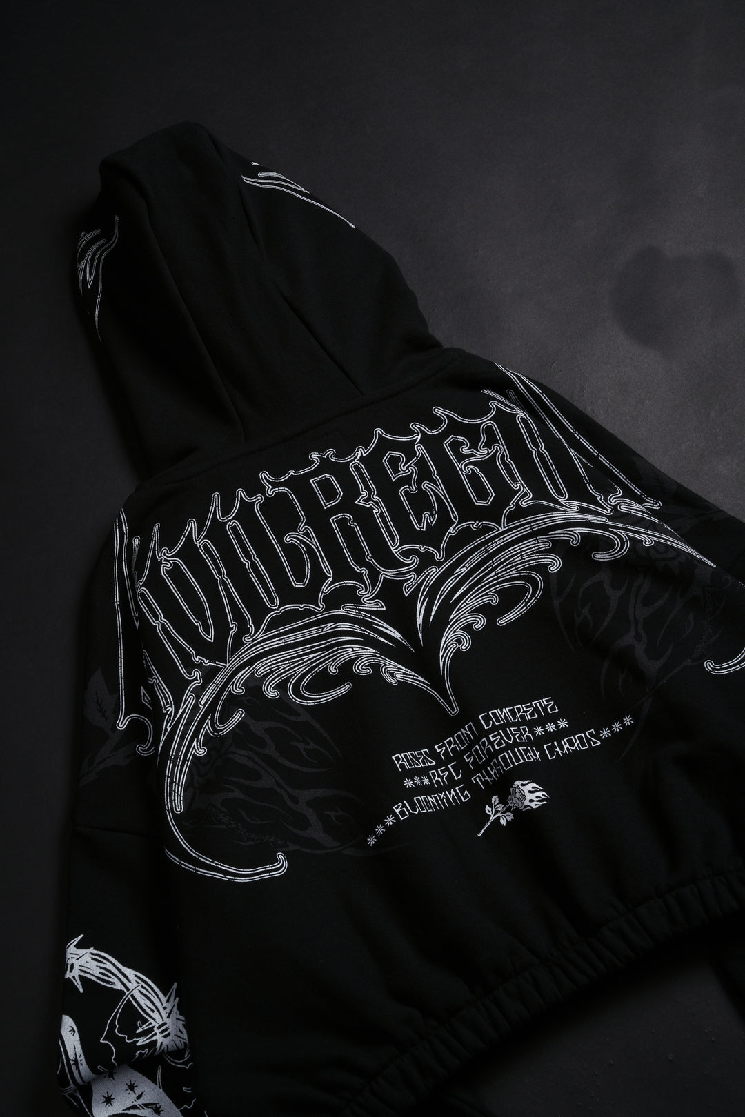 Bloom &amp; Conquer Ultra Cropped Hoodie in Black