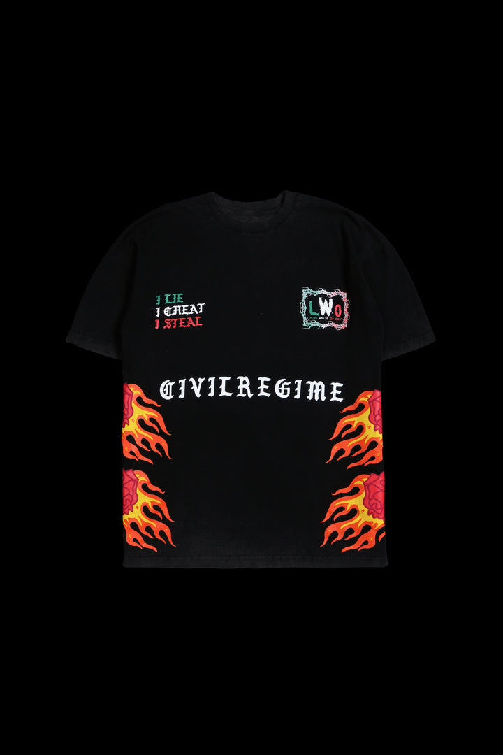 Rose And Rogue American Classic Oversized Tee in Vintage Black