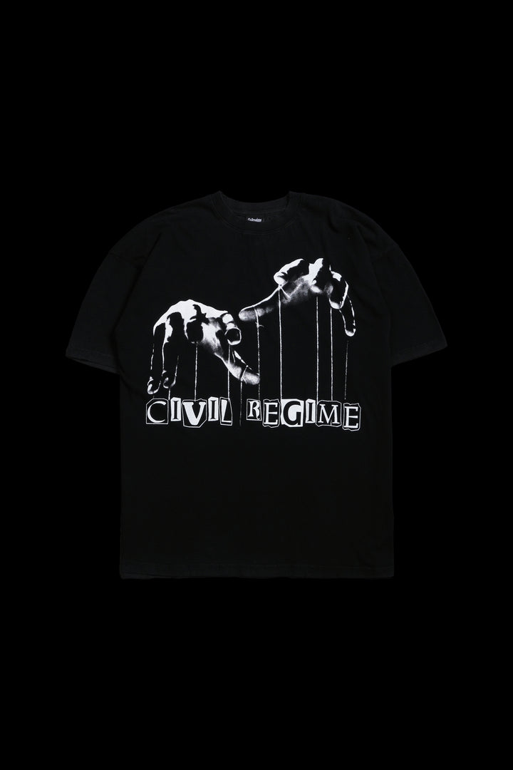 Pull My Strings American Classic Oversized Tee in Vintage Black