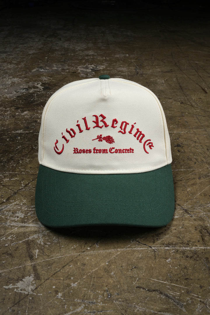 Hiding Strapback Hat in White/Green