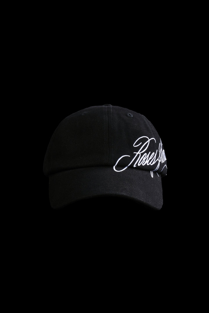 Roses Script Dad Hat in Black