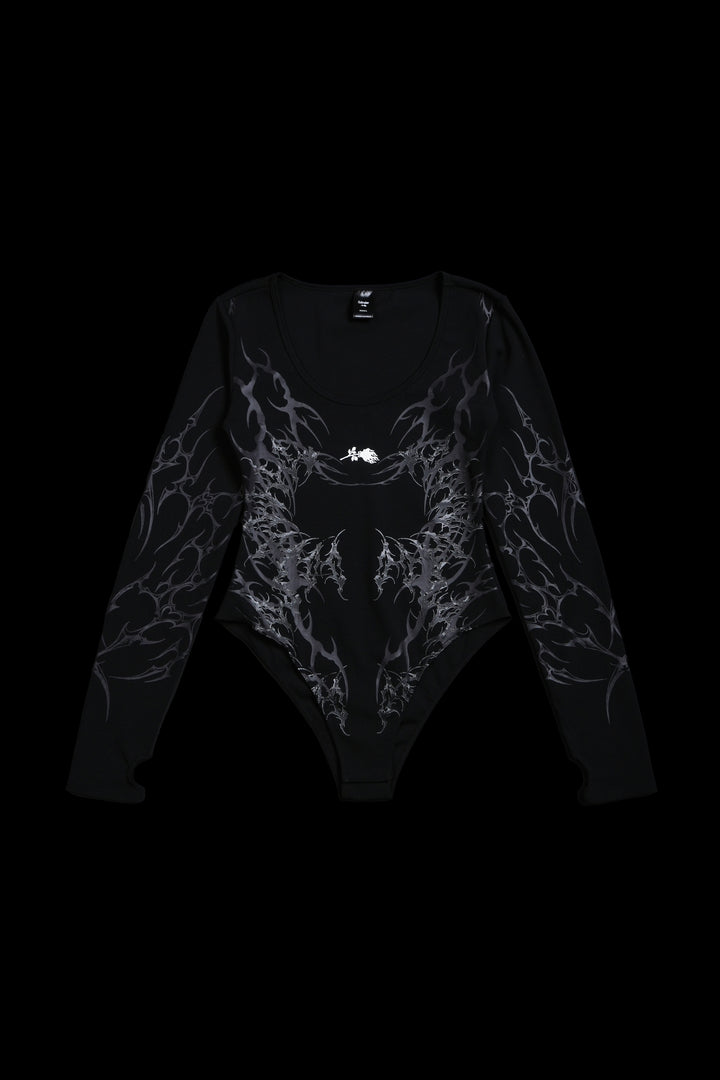 Dark Siren Pookie L/S Bodysuit in Black