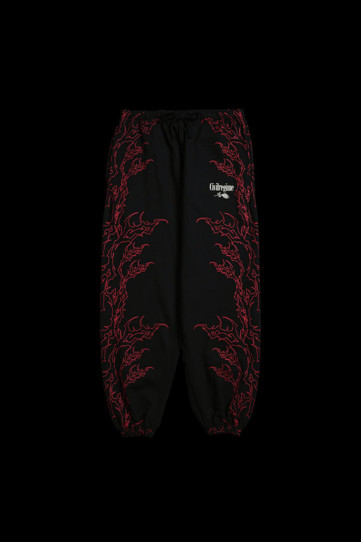 Steel Tribal Lounger Sweat Pants in Black