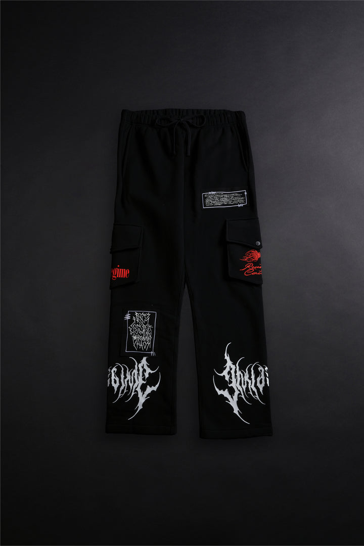 More Core Wide Leg Cargo Fleece Pants in Black