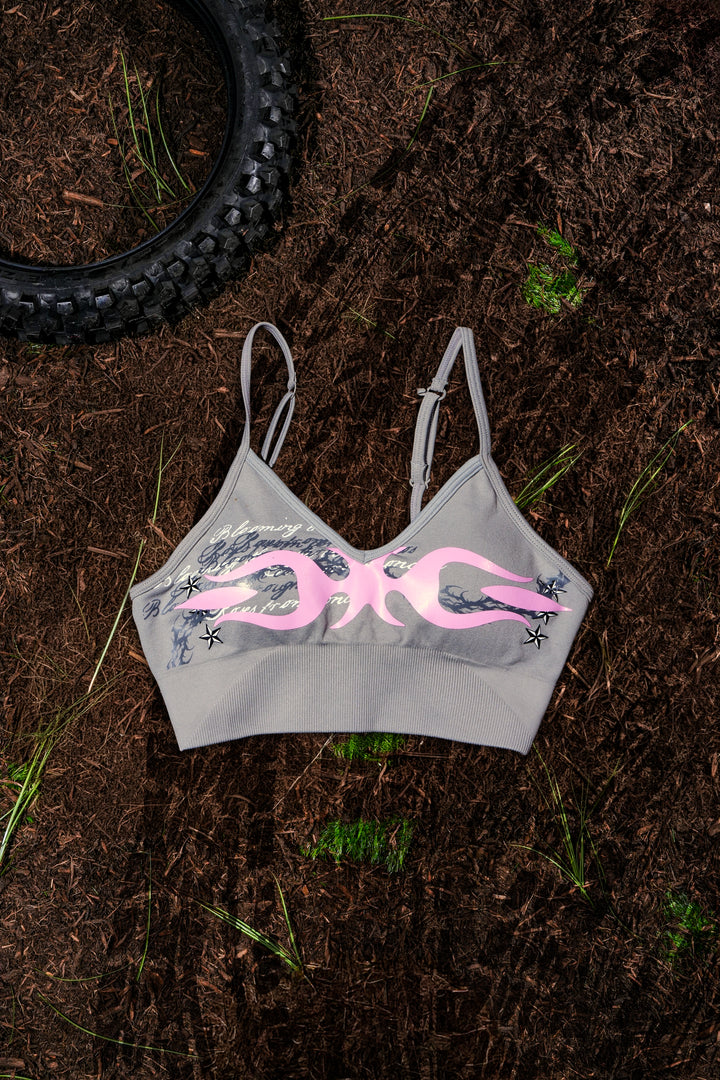 Distorted Candy Kelly Seamless Bra in Heather Gray